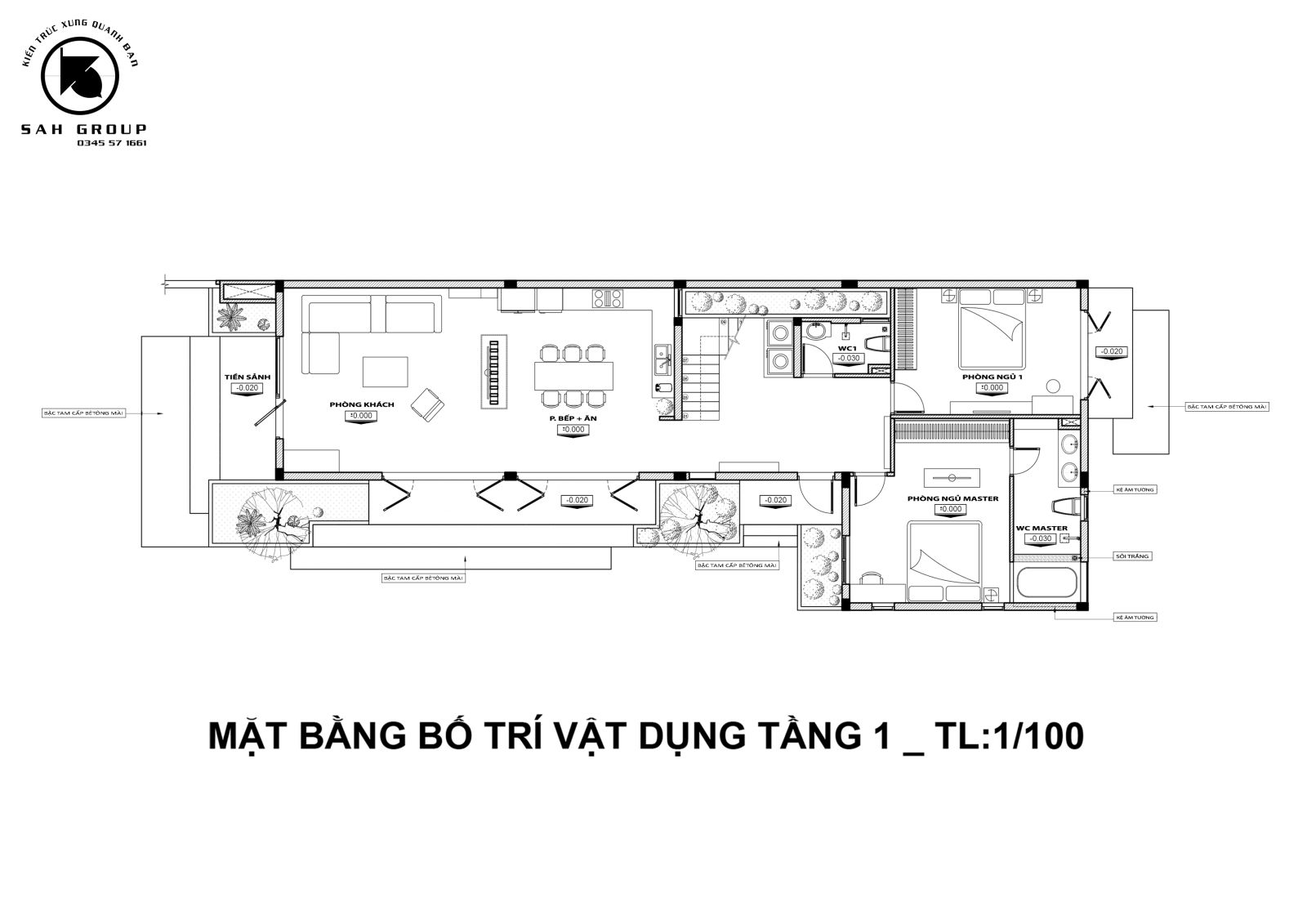 Mặt bằng bố trí Tầng 1