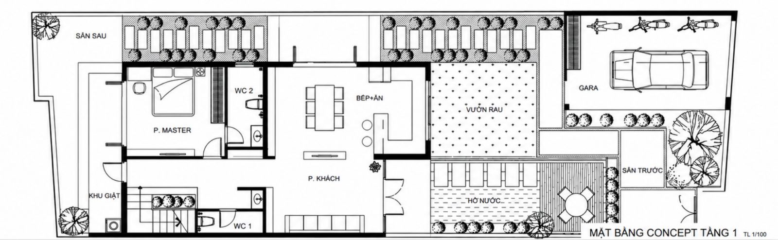 Mặt bằng bố trí Tầng 1