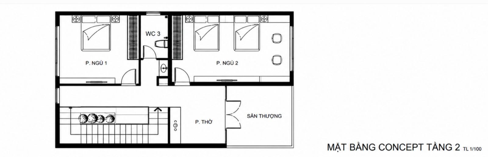 Mặt bằng bố trí Tầng 2